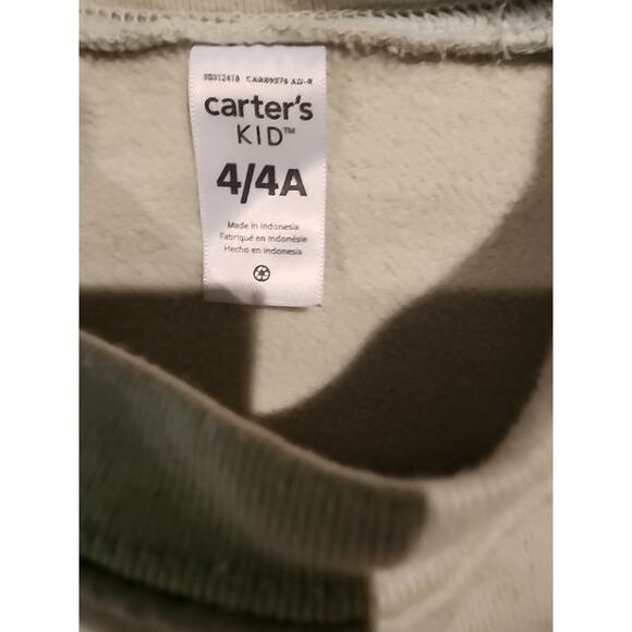 Carter's Little Girl Cropped Sweatshirt Sequined Heart 4 - Picture 3 of 3